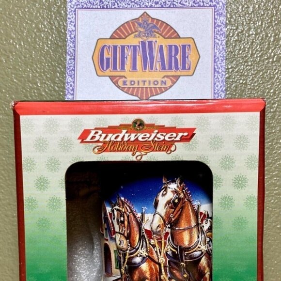 Budweiser Holiday Stein Grant’s Farm 1998 Holiday Anheuser-Busch Mint Brazil - Picture 14 of 16